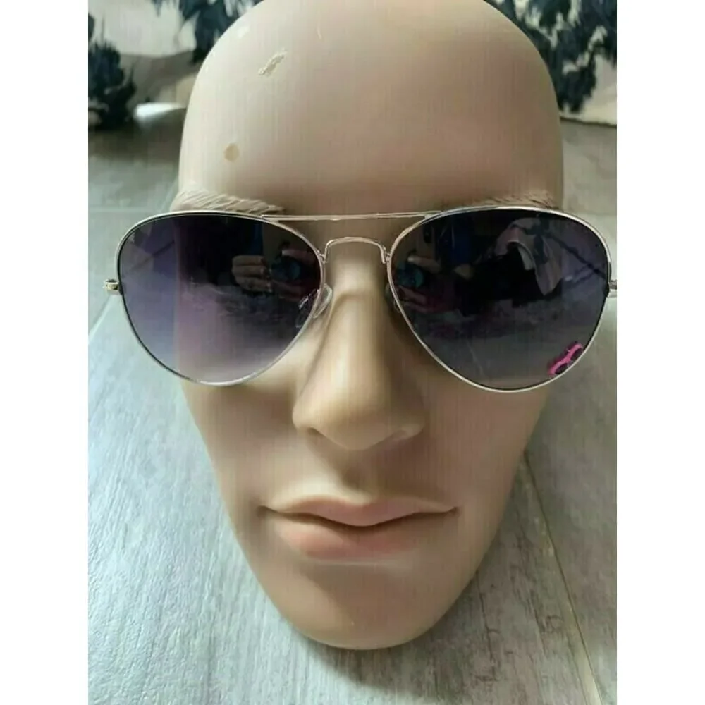 Summer Sunglasses Aviator Oversized Fashion Trendy Silver Pink Decal Designer